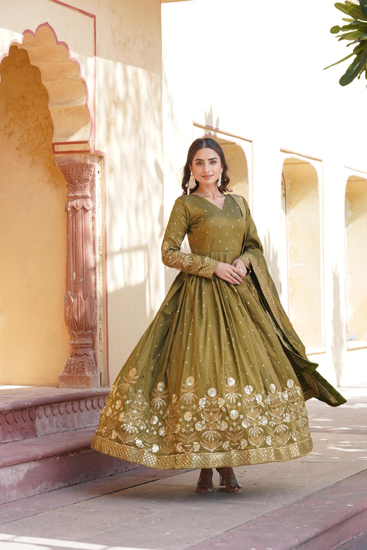 ZAIRA PREMIUM READYMADE GOWN WITH DUPATTA SET-LC-1091