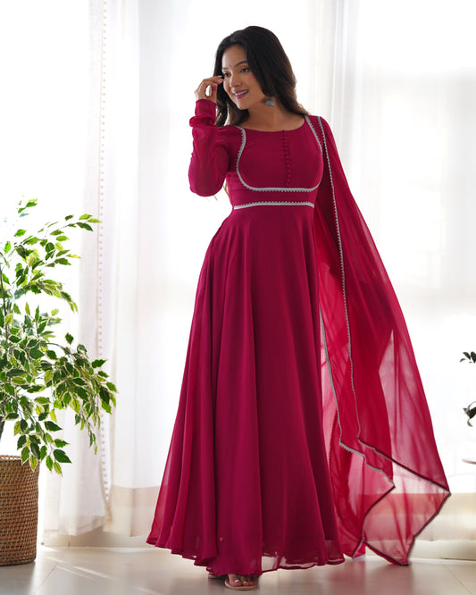 Zaira Red Coloured Anarkali Suit Set NKB-36