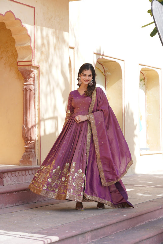 ZAIRA  PREMIUM READYMADE GOWN WITH DUPATTA SET-LC-1091